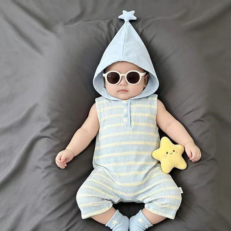 Summer lightweight breathable cute romper baby sleeveless unisex bodysuit cartoon onesie summer outfit