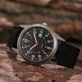 New canvas watch for men - casual, stylish, gift-worthy, military-inspired, with date display - perfect for students and sports - quartz movement