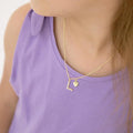 women's gold heart pendant clavicle chain cute small heart-shaped diamond 26 letter pendant stylish necklace