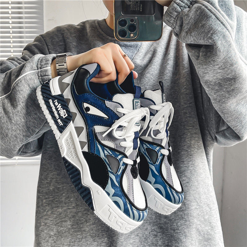 Trendy men's winter sneakers: versatile, sporty, casual, platform, unique design, thick sole, youth fashion