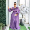 fashionfashionelegantlong sleevesdress african export plus size women's pleated skirt
