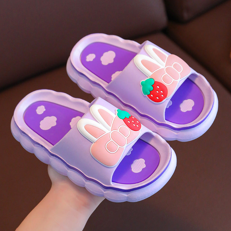 2023 new children's slippers - cute cartoon bowknot design for girls, anti-slip soft sole, wholesale family matching sandals