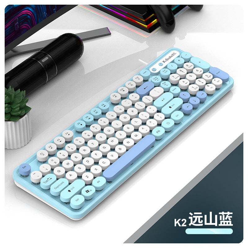 Viper k2 wired usb keyboard and mouse combo - retro punk style for women's desktop, laptop, and office use