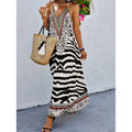 Real shot of fashionexport cross-border 1688 foreign order  animal printing backless halter fashiondress