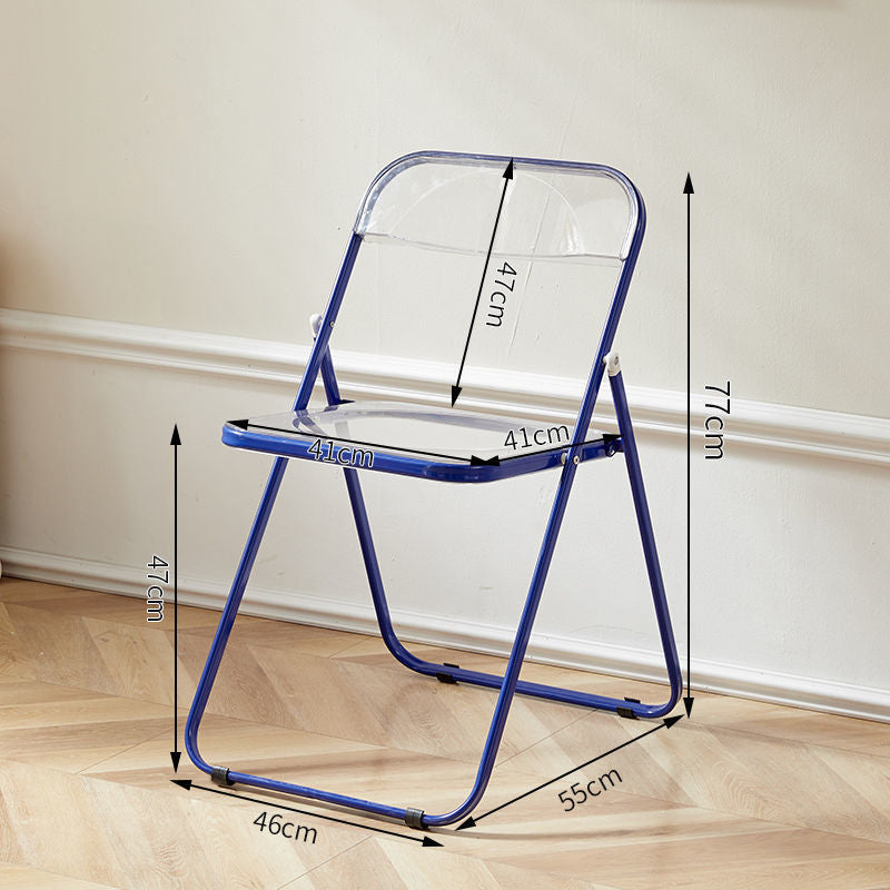 Casual foldable chair transparent crystal photo chair scandinavian acrylic fashion popular makeup stool backrest dining chair
