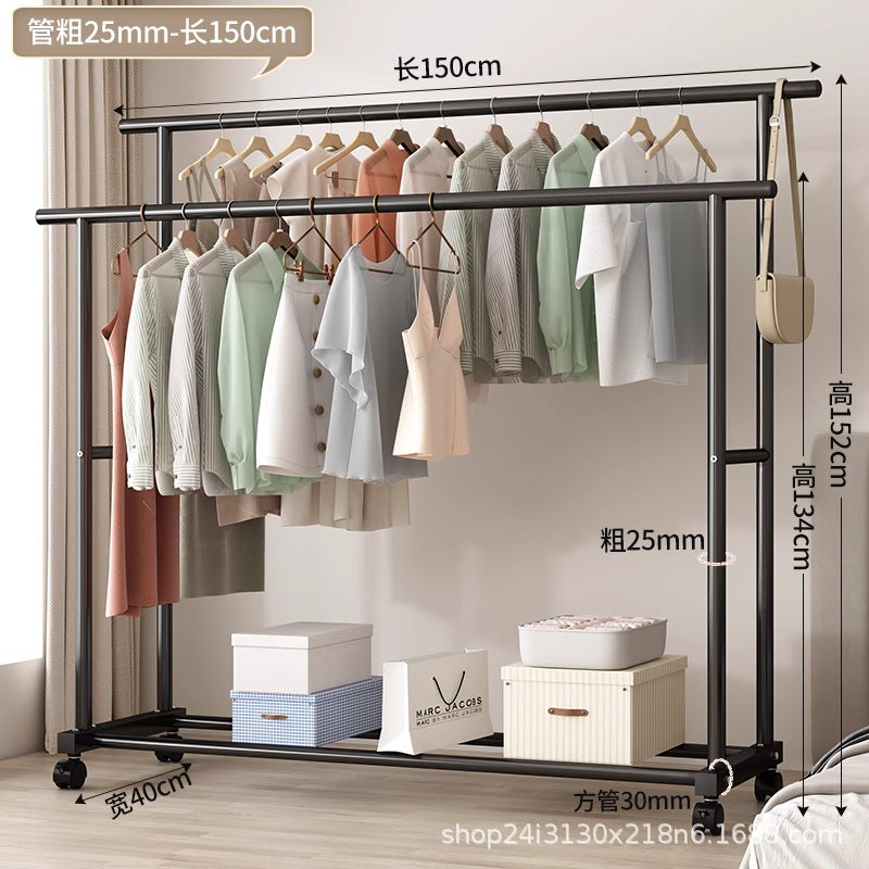 Simple clothes drying rack floor-standing clothes rack dormitory bedroom coat rack indoor balcony thickened rack for home
