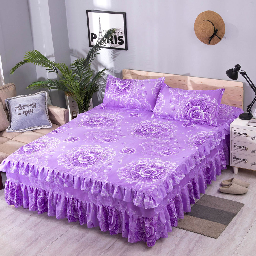 Korean style bed skirt bedspread single piece princess style bed skirt bed cover fitted sheet no pilling no shrinkage casual double 1.8m