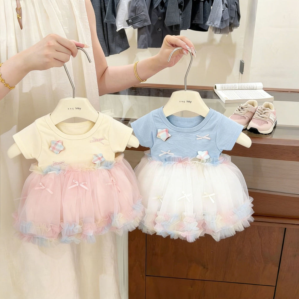 Girls' summer dress - kids' princess dress - baby girl sweet mesh tulle tutu dress - super cute and sweet style