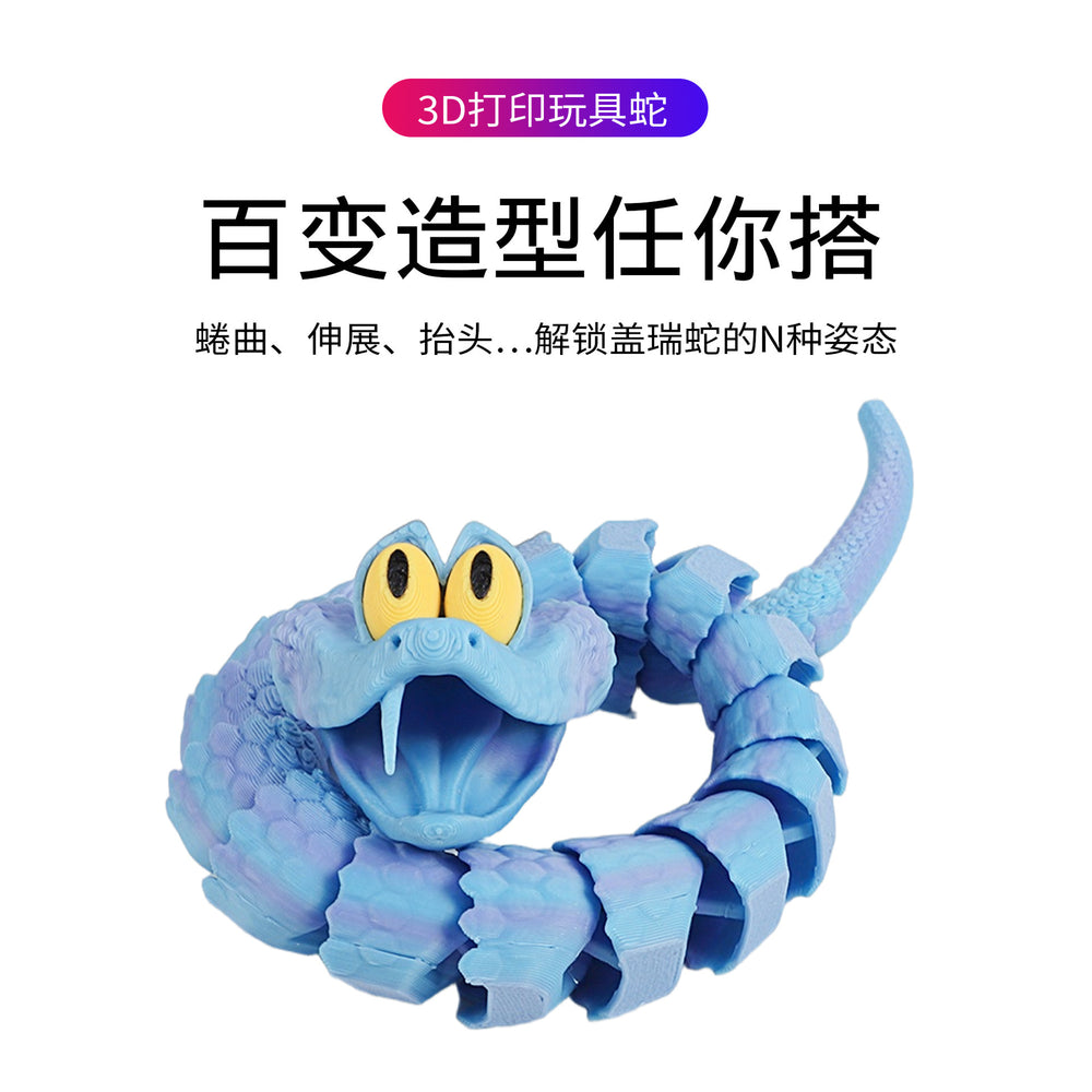 Kids' zootopia inspired gary the snake 3d printed figurine - articulated joints, stress relief, prank toy for boys