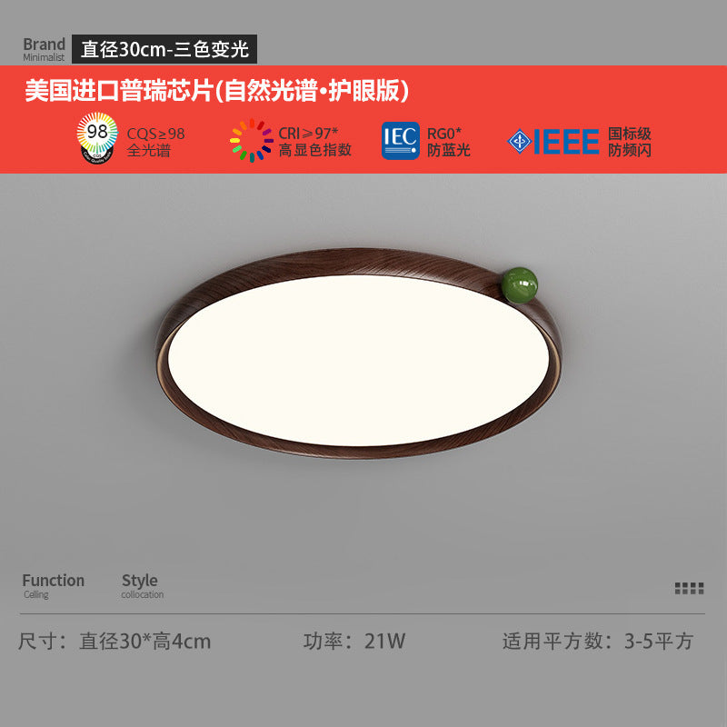 Wabi Sansi wind fruit lamp log wind bedroom ceiling lamp retro Japanese study eye protection children's room full spectrum lamp