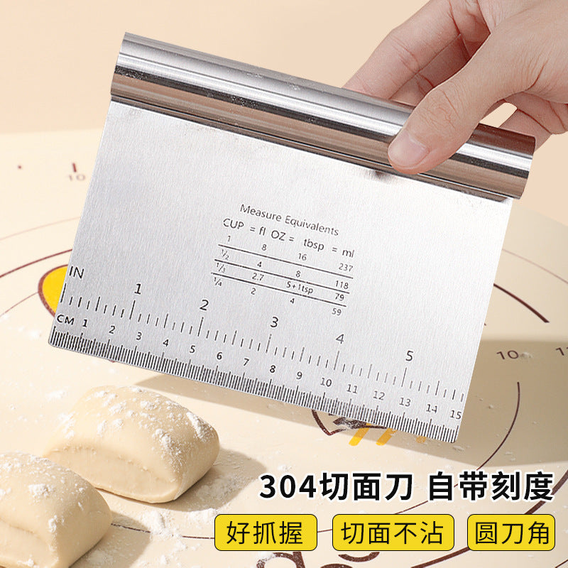 Stainless steel cutting knife scraper all-in-one cake cream rice roll scraper scraper scraper dough baking cutting knife