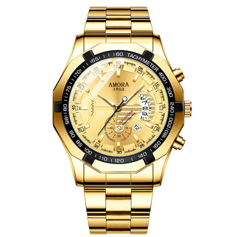 2025 new arrival: men's quartz watch - single calendar, luminous, stainless steel band, waterproof, wholesale - perfect for cross-border e-commerce and gifting