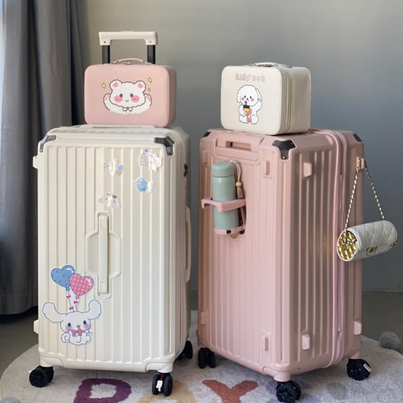 Jiaxing large-capacity suitcase female high-value student trolley case 24-inch suitcase bag factory leather case password box