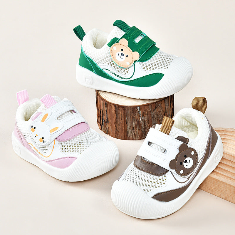 Baby sandals for boys, summer first walker shoes, 0-1-2 years old infant anti-slip soft sole mesh shoes for babies and toddlers, baby girl shoes