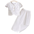 Children's clothing shein cross-border girl suitwhitetops+pantstwo-piece set