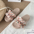 Floral print women's sandals - fairycore style, summer outdoor wear, trendy ins style, 2024 new fashion, height increasing platform beach sandals