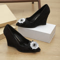 2025 new pointed-toe black heels with square buckle and rhinestone embellishments - french style, stiletto heel, elegant and versatile pumps