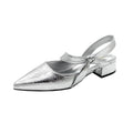 2026 korean style spring/summer versatile new retro fashion pointed toe slingback chunky heel elegant sandals for women