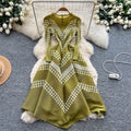 Miya pleated european and american dress women's autumn and winter european and american fashion asymmetrical printing waist elegant large swing pleated skirt