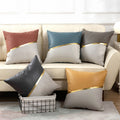 Modern casual sofa pillow no-wash technology cloth cushion pu inset cushion american patchwork pillow cover with core