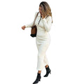 European and american cross-border  elegancefashion lapel knitting long dress silmslimming lookelegantlong sleevesdress