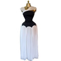 European and american cross-border women's fashion:  summer new arrival - elegant design, mesh paneling, color block, slim-fit, figure-flattering dress