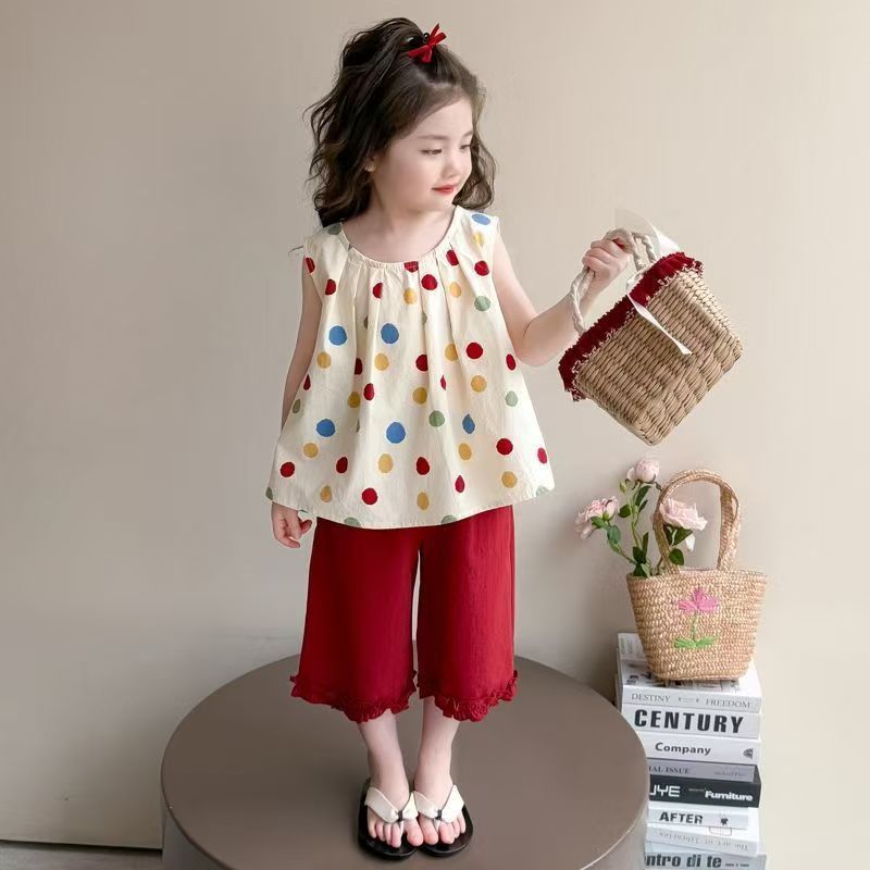 Girls' fashion set - summer  new arrival: baby bowknot tank top & stylish two-piece outfit for little girls