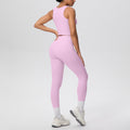 new cloud-feel quick-dry high-waisted pocket leggings with beautiful back design - yoga, outdoor running, and fitness activewear set for women
