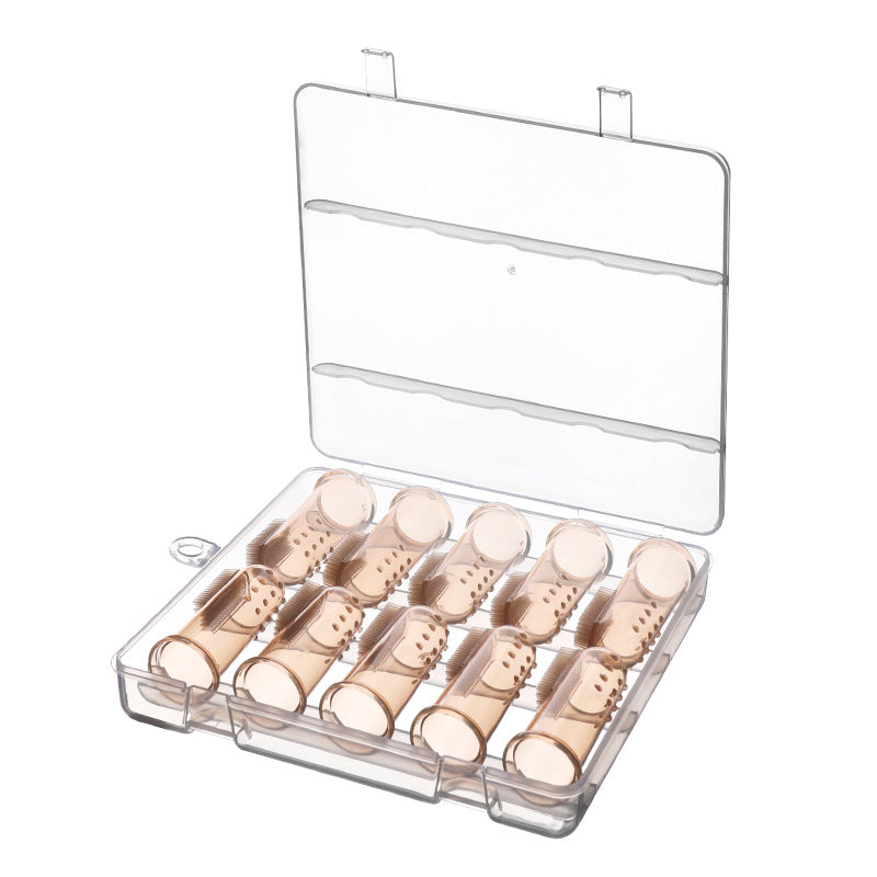 Boxed baby thumb toothbrush, silicone baby teeth brush, finger cover toothbrush, baby tongue coating cleaning brush, ten packs.