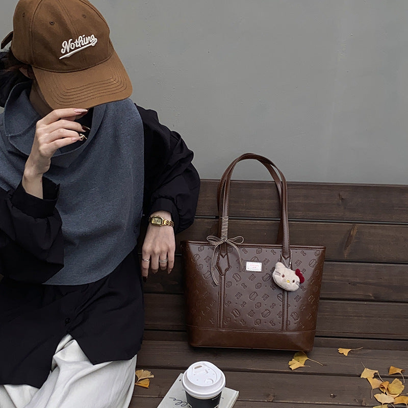 High-end retro bag for women, new autumn collection, versatile basket bag, fashionable and textured shoulder bag, large capacity tote bag