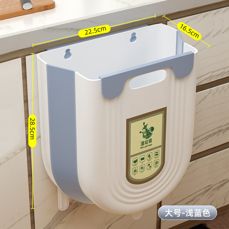 Kitchen trash can hanging for home kitchen waste classification foldable cabinet door wall hanging bathroom toilet storage wastebasket