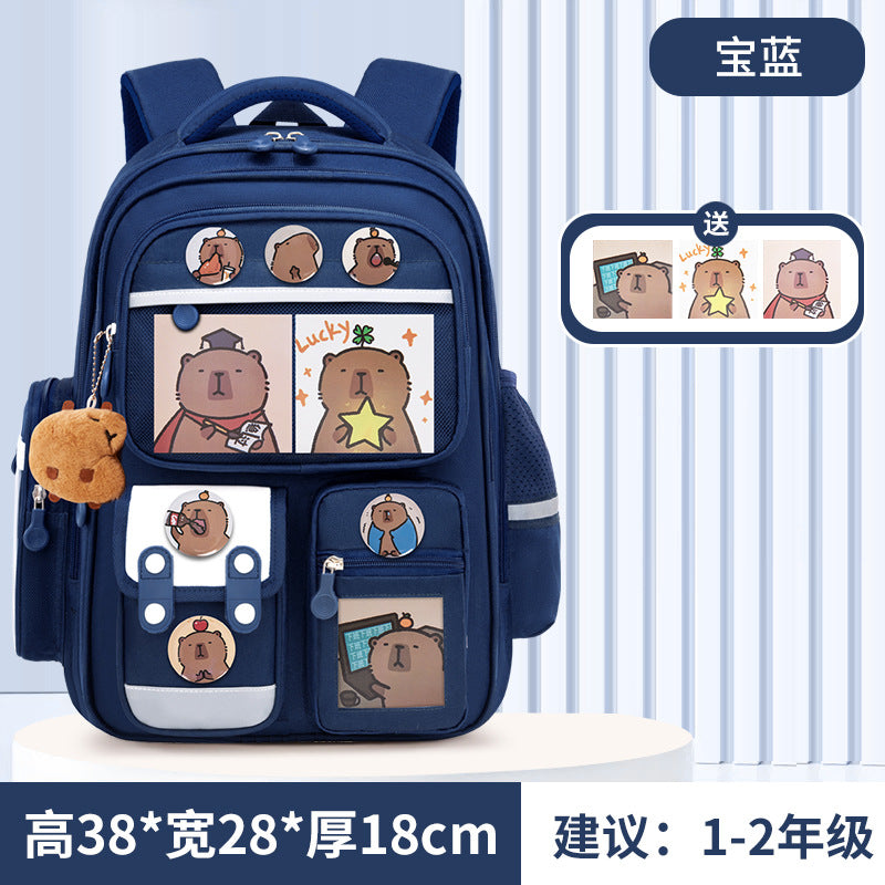 Kapibara new primary school bag, men's and women's 1-3-6 grades, light spine protection, large-capacity children's backpack