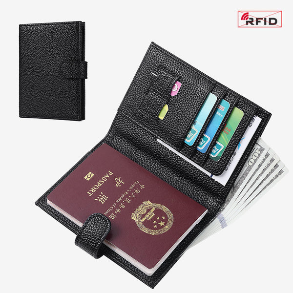Cross-border popular spot RFID passport bag pu leather multi-function SIM card ID bag leather case passport holder