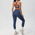 fashionpure color double-sided brushed back cross sports intimates yoga suit running fitness two-piece set