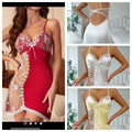 Midnight charm cross-border southeast asia european size export see-through lace lingerie babydoll nightgown sleepwear 3337