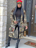 S390237 in stock wholesale women's mid-length casual fashion european and american camouflage print patchwork military overcoat