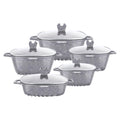 Royal dessini 10-piece square die-cast aluminum soup pot for home cooking pot non-stick pot suit wholesale pot