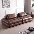 Italian normcore genuine leather sofa first layer cowhide modern casual tofu block laurence living room module square sofa