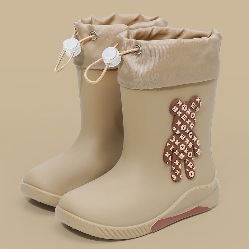 2024 new children's bear rain boots, unisex kids' rain boots, non-slip waterproof baby cartoon student water shoes wholesale