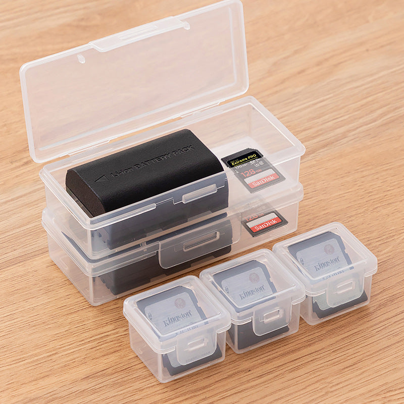 Memory SD card storage box Transparent mini plastic dust-proof phone sim card tf card Portable battery storage box