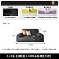 Italian normcore genuine leather sofa modern for home living room black straight row three seatsaccessible luxury first layer cowhide art sofa