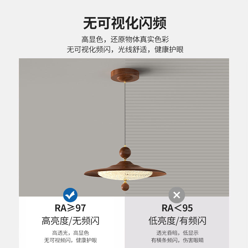 French antique restaurant chandelier retro walnut color dining table bar light creative personality art bedroom lighting