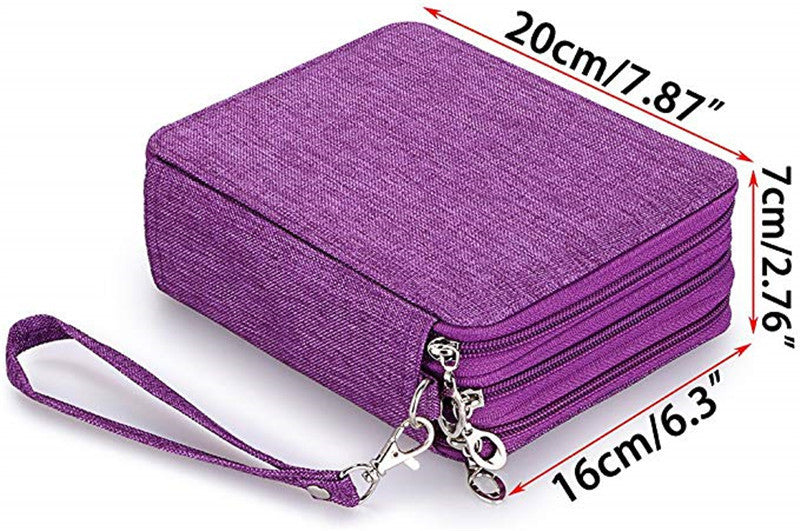 Cross-border pencil bag 72 colors 78 holes Art painting pencil bag Student stationery box Pencil storage bag Stationery pencil bag