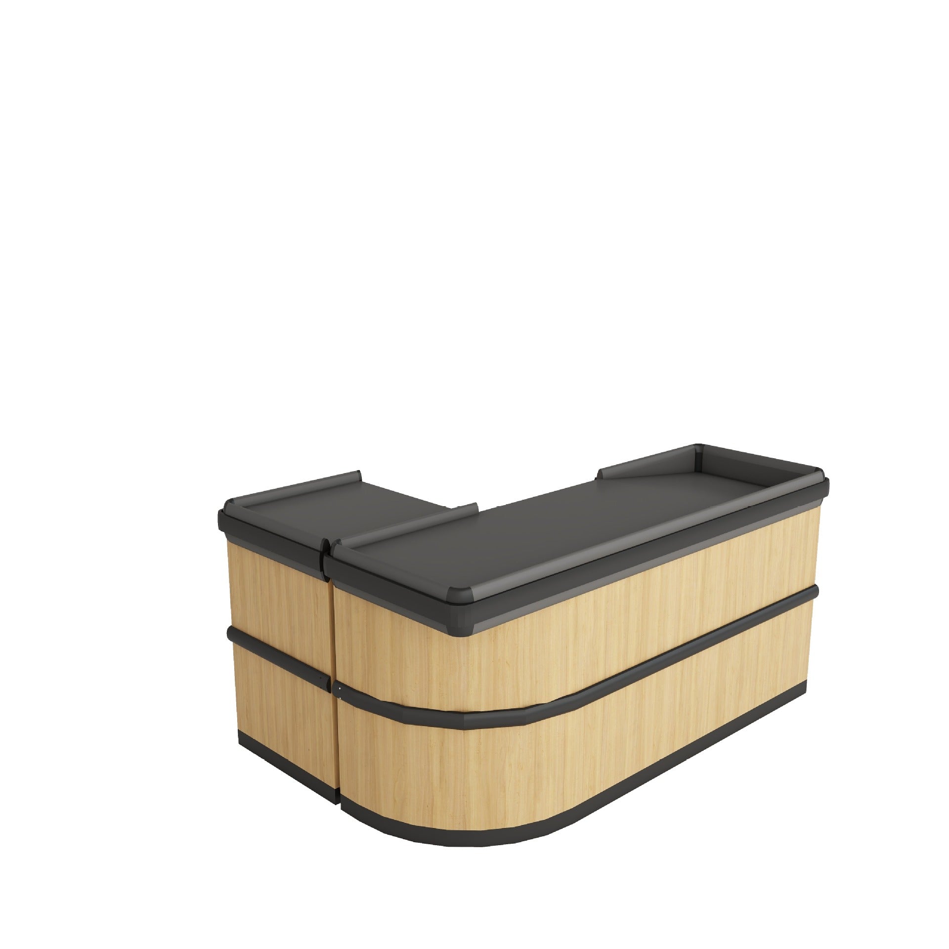 Supermarket convenience store, shopping mall collection cashier corner, simple modern shelf, maternal and infant stationery, pharmacy, front desk cabinet, bar counter