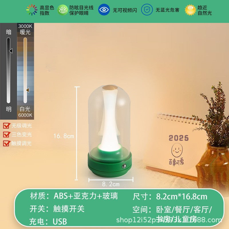 creative small waist led atmosphere bedroom bedside light luxury high-end night light bar desktop charging lamp