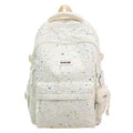 Rustic style backpack for female college students - minimalist polka dot floral cute girl's backpack - large capacity women's school bag