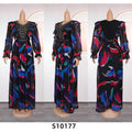 European and american new arrival african plus size women's v-neck dress - in stock, ready to ship -  cross-border e-commerce, chiffon printed maxi dress