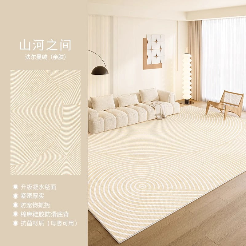 Cream style carpet living room classy new home carpet large area waterproof washable bedroom floor mat