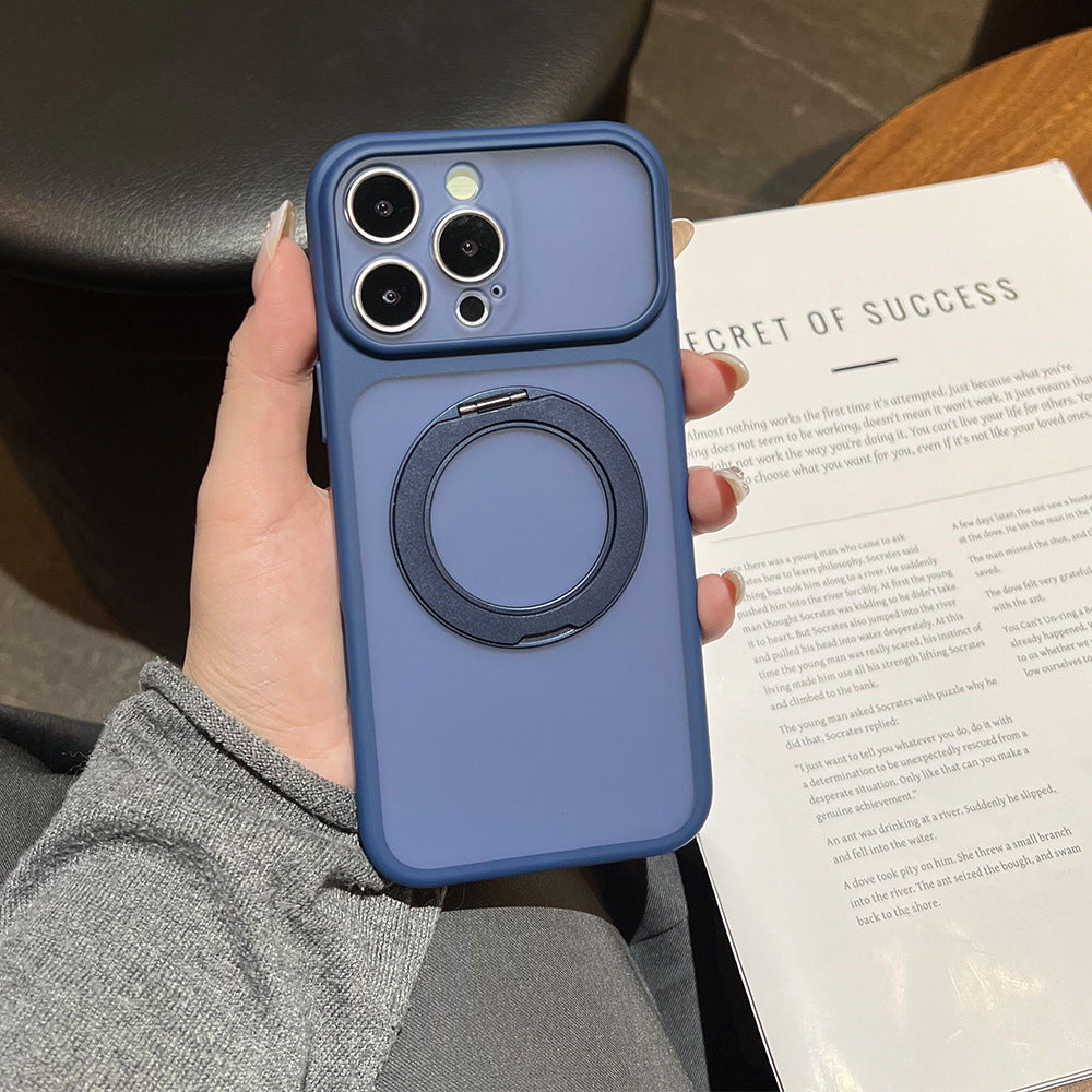 Magnetic rotating stand mobile phone case suitable for iphone17promax apple 16/15/14 anti-fall soft case wholesale