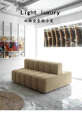 Double-sided back-to-back straight row sofa booth clothing store beauty salon hotel lobby horizontal lounge reception area